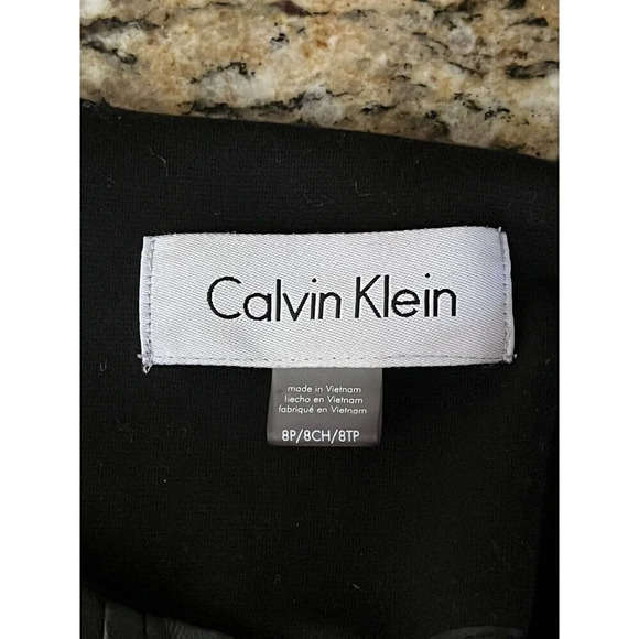Calvin Klein Womens Black Full Zip Ponte Knit Stretch Lightweight Jacket 8P - Picture 8 of 12